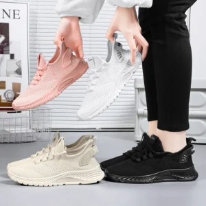 2025 women's shoes summer women's shoes flying woven casual shoes comfortable breathable women's sneakers