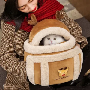 new pet carrier bag extra large capacity chest backpack dog cat outdoor double shoulder bag reindeer snuggling hand pets bags
