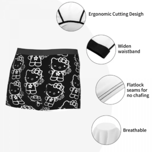 funny boxer hello kitty dark gothic gun shorts panties men's underwear breathable underpants for homme s xxl