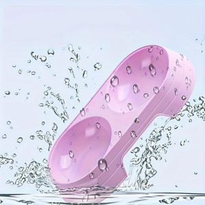 1pcs pet double bowl plastic kitten dog food drinking tray feeder cat feeding pet supplies accessories dog accessories pet bowl