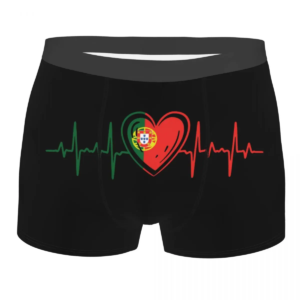 men proud portuguese heartbeat portugal flag boxer shorts panties breathable underwear male printed s xxl underpants
