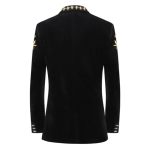 high quality golden velvet embroidered suit men loose jacket fashion homme wedding prom party luxury dress blazers
