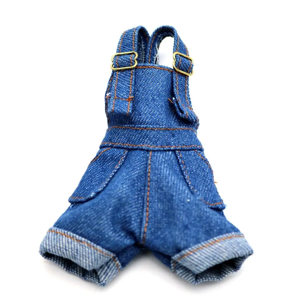 creativity denim jeans doll suspenders trousers outfit crop top cloth cowboy 29cm doll wearable girls