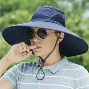 unisex western cowboy hat summer fall outdoor sun protection hiking wide bucket sports cap drawstring design accessories