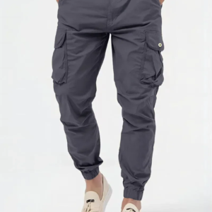 cargo pants men long pant high waist simple zipper splice straight trousers casual regular pockets solid autumn winter 2024