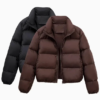 kendall jenner short puffer jacket women's thick winter coat stand collar bread style autumn winter small size female outerwear