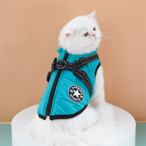 winter dog clothes puppy cat coat with harness waterproof warm cotton jacket for small large dogs reflective vest pet apparel