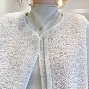 vest thick women sleeveless vests casual zipper pockets round neck jackets solid warm coat regular spliced elegant autumn winter