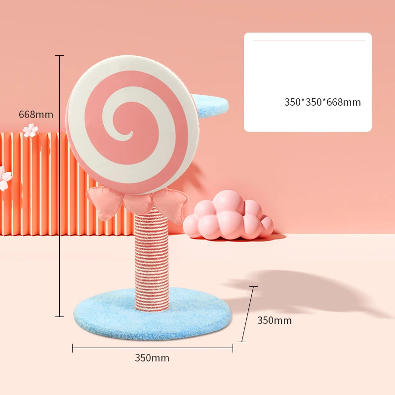 manufacturer wholesale pink blue cute sisal cat scratcher tree lollipop design