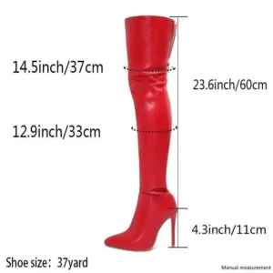 big size 40 46 women's boots high heel 11cm over knee boots back zipper fashion personality boots