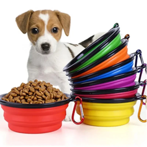 dogs feed supplies folding pets accessories silicone bowl portable puppy water container with carabiner folding cats bowl travel