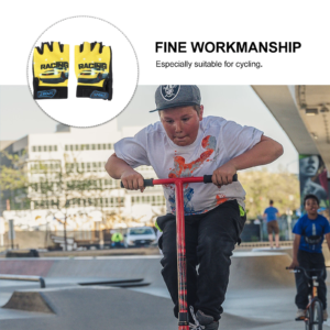 yellow half finger children gloves kids cycling gloves boys girls outdoor sports accessory running riding biking hiking