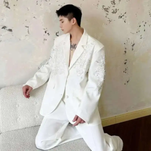 luzhen personalized luxury spring embroidered jackets light design suit elegant trendy korean men clothing blazers coats jy2464