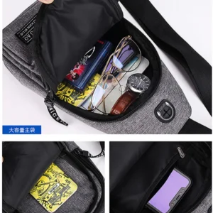 business men's chest bag shoulder messenger bag casual canvas travel bag waist bag multifunctional waterproof storage bag