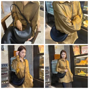 2026 original brand jw pei women's half moon crossbody bag leather shoulder bag trendy lady underarm purse handbag travel wallet