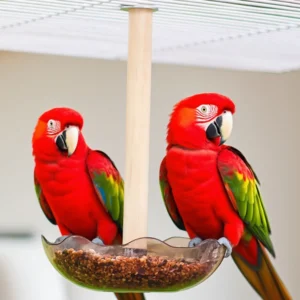 1 pc bird cage feeding cups top hanging parrot feeder round flower shaped bird feeder bowl for pet birds parrot cage accessories