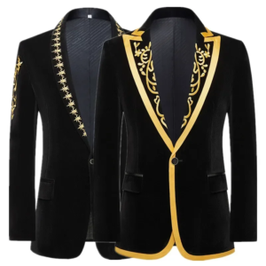 high quality golden velvet embroidered suit men loose jacket fashion homme wedding prom party luxury dress blazers