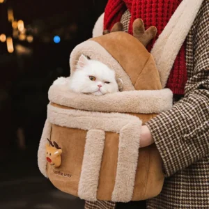 new pet carrier bag extra large capacity chest backpack dog cat outdoor double shoulder bag reindeer snuggling hand pets bags