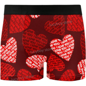 2025 mens love red lips print 1pc boxers shorts panties men's underpants comfortable valentine's day man underwear mens clothing