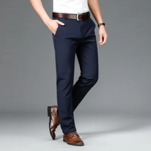 spring autumn smart casual suit pants men stretch straight black khaki trousers mens formal office solid color suit pants man