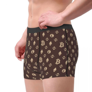 man bitcoin crypto cryptocurrency btc blockchain underwear sexy boxer briefs shorts panties homme mid waist underpants plus size