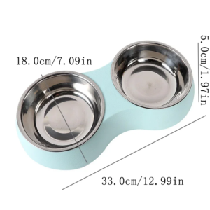 double pet food bowl stainless steel drinkware pet drinking dog food puppy feeding supplies kitten water accessories