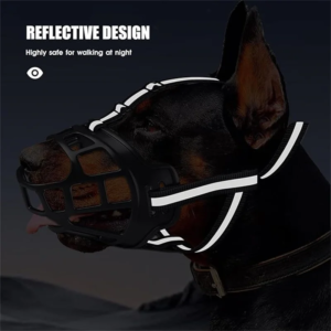 reflect light dog mouth guard cover comfy breathable basket muzzle against biting barking dog mask anti barking muzzle for pets
