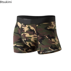 2025 men's pure cotton camouflage underwear sports breathable boxer shorts for men mid waist four corner pants male s 2xl size