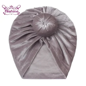 1pcs baby girls autumn winter warm hat with round ball center newborn turban caps beanies kids photography props accessories