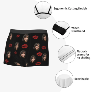 custom personalized boxer diy your picture shorts panties men underwear couple lip soft underpants for male s xxl