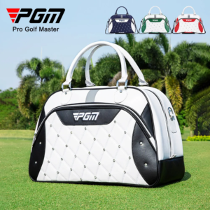 pgm golf women bags waterproof golf shoes bag large capacity leather golf clothing bags double layer sports handbags ywb037