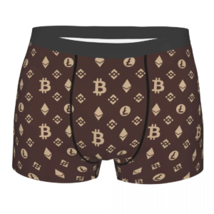 man bitcoin crypto cryptocurrency btc blockchain underwear sexy boxer briefs shorts panties homme mid waist underpants plus size