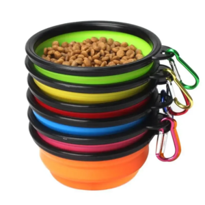 dogs feed supplies folding pets accessories silicone bowl portable puppy water container with carabiner folding cats bowl travel
