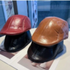 fashion pu leather men beret autumn winter thicken warm women's hat vintage newsboy caps visor cap higher quality unisex berets