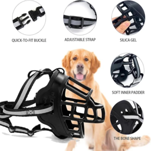 reflect light dog mouth guard cover comfy breathable basket muzzle against biting barking dog mask anti barking muzzle for pets