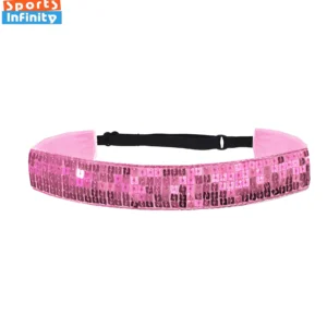 fashion sequin yoga headband women sports headband anti slip adjustable elastic hairbands elastic headbands hair accessories