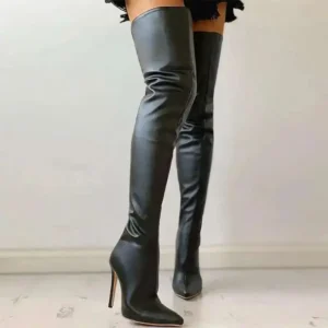 big size 40 46 women's boots high heel 11cm over knee boots back zipper fashion personality boots