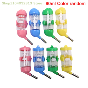 1pc 80ml plastic hamster drinker water bottle dispenser hanging pet drinking bottle feeding water dispenser pet dog accessories