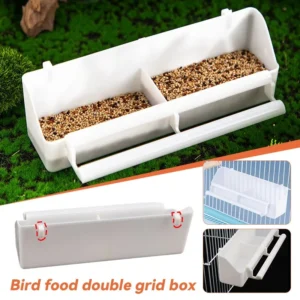 parrot feeder feeding box pets bird food box double grid stand bird feeding trough food container bird cage accessories