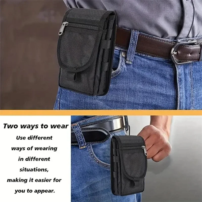 large screen mobile phone bag casual waist bags daily coin purse multi purpose phone belt pouch tactical molle phone pouch carry