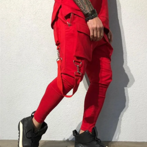 cargo pants men long pant solid casual regular pockets slim fit straight trousers zipper high waist autumn winter 2024