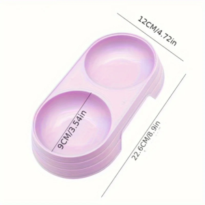 1pcs pet double bowl plastic kitten dog food drinking tray feeder cat feeding pet supplies accessories dog accessories pet bowl