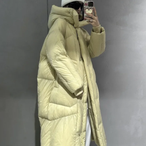 european fashion winter new women down jacket long hooded bread jacket loose and warm parkas