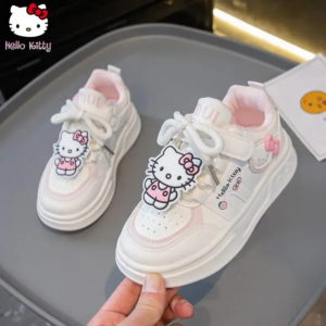 hello kitty girls kawaii sneakers anime spring autumn new cartoon soft bottom shoes casual dirty running white shoes comfortable