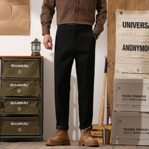 autumn winter men's casual pants business straight elastic trouser y2k brand fashion korean clothing work cargo pants streetwear