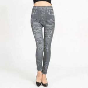 ladies pants women trouser stretch ripped fashion slim fit vintage tight bottoms elastic casual high waist leggings