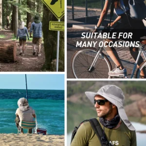 outdoor fisherman hat wide brim bucket hat with neck cover men summer breathable mesh sun protection visor anti uv cap unisex