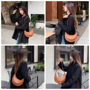 2026 original brand jw pei women's half moon crossbody bag leather shoulder bag trendy lady underarm purse handbag travel wallet