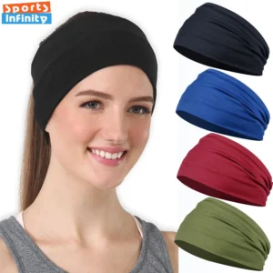 fashion retro elastic headband women's sports yoga hair bands sweat absorbing headscarf anti sweat head band hair accessories