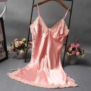 women satin soft nightdress sexy lace lingerie sleepwear ladies wrap night dress robe luxury pajamas dresses nightgown sleepwear